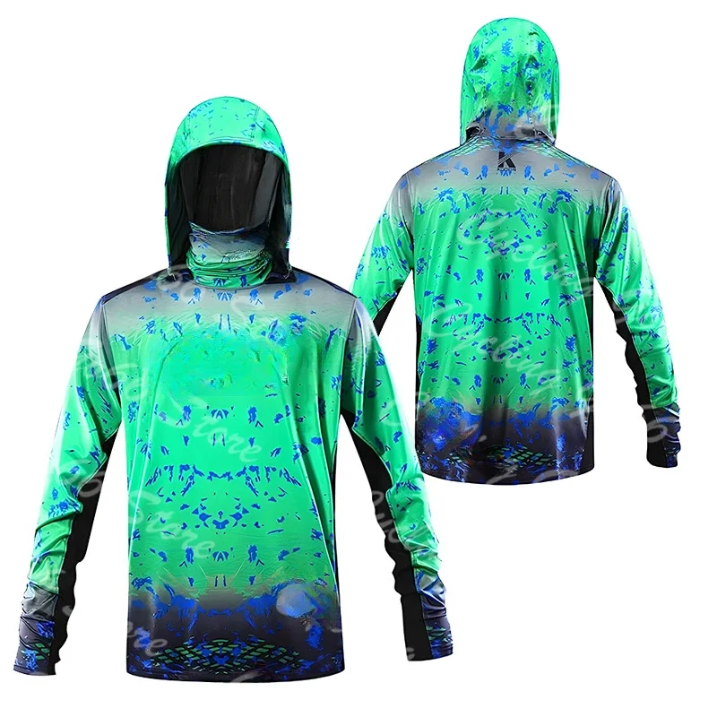 Men 3D Print Hooded Fishing Sh - Fishing Shirt Uv Protection 评论和价格