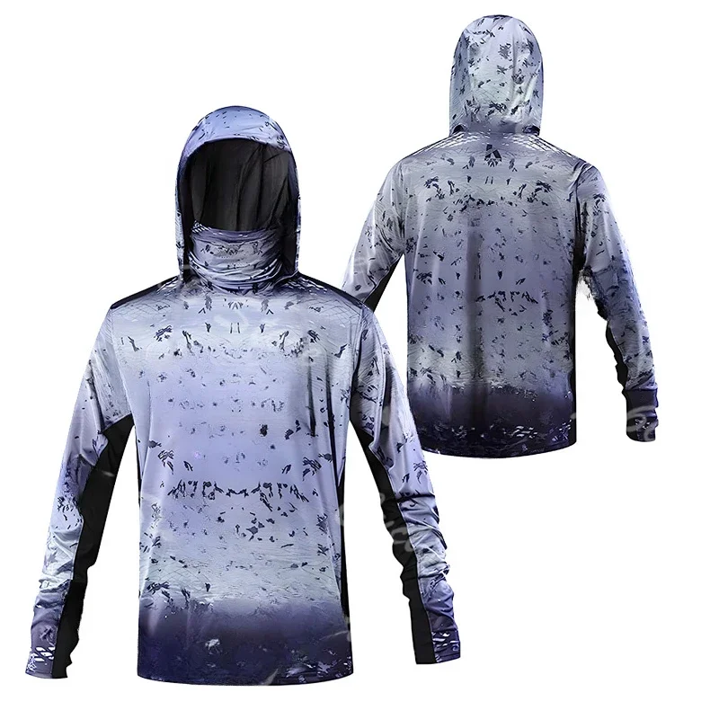 Men 3D Print Hooded Fishing Sh - Fishing Shirt Uv Protection 评论和价格