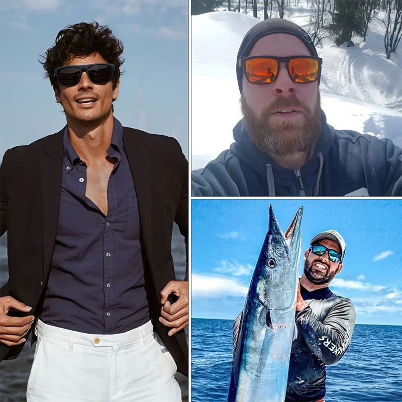 1/3PCS Vintage Square High End - Fishing Sunglasses Polarized 评论和价格