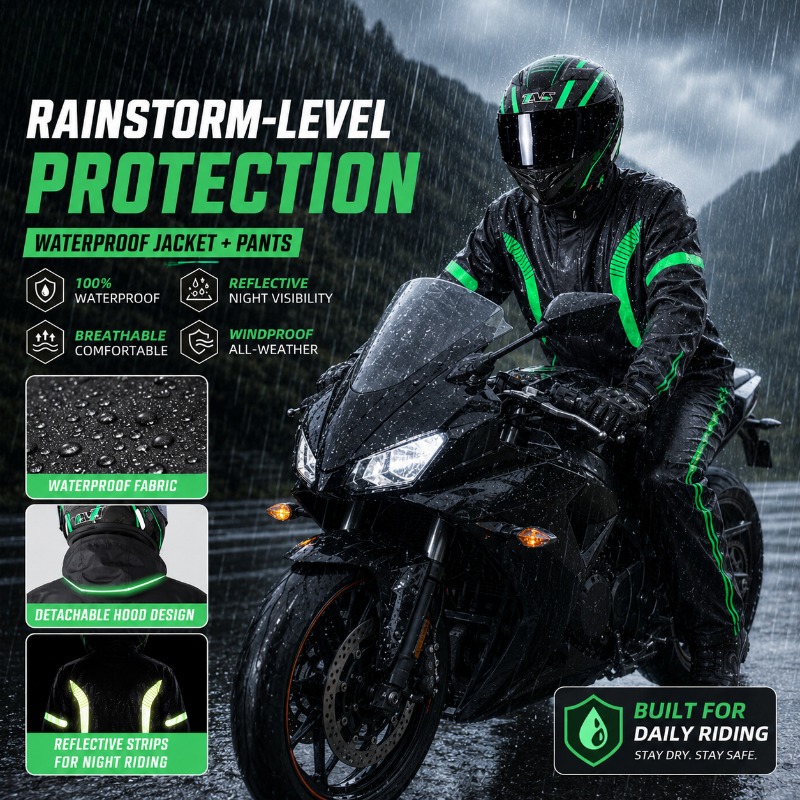 Motorcycle Rain Suit Waterproo - Fishing Rain Suit 评论和价格